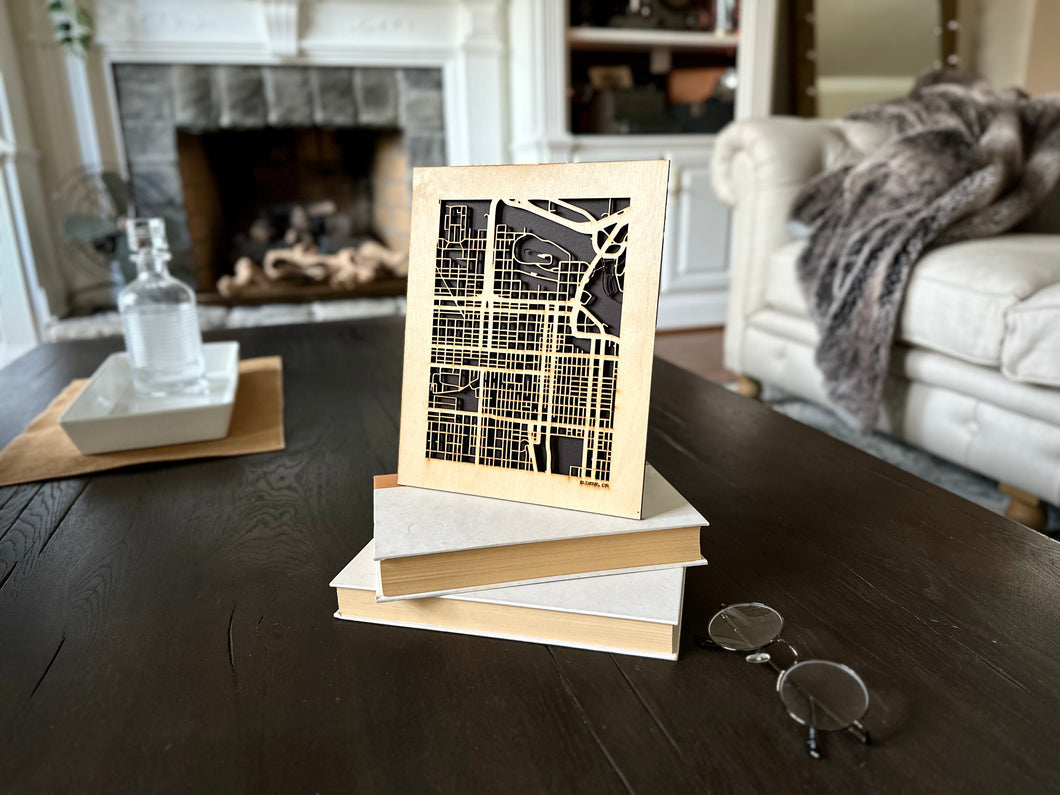 Eugene, OR City Street Map | Modern Wood Wall Art in a Minimalist design. 2 sizes