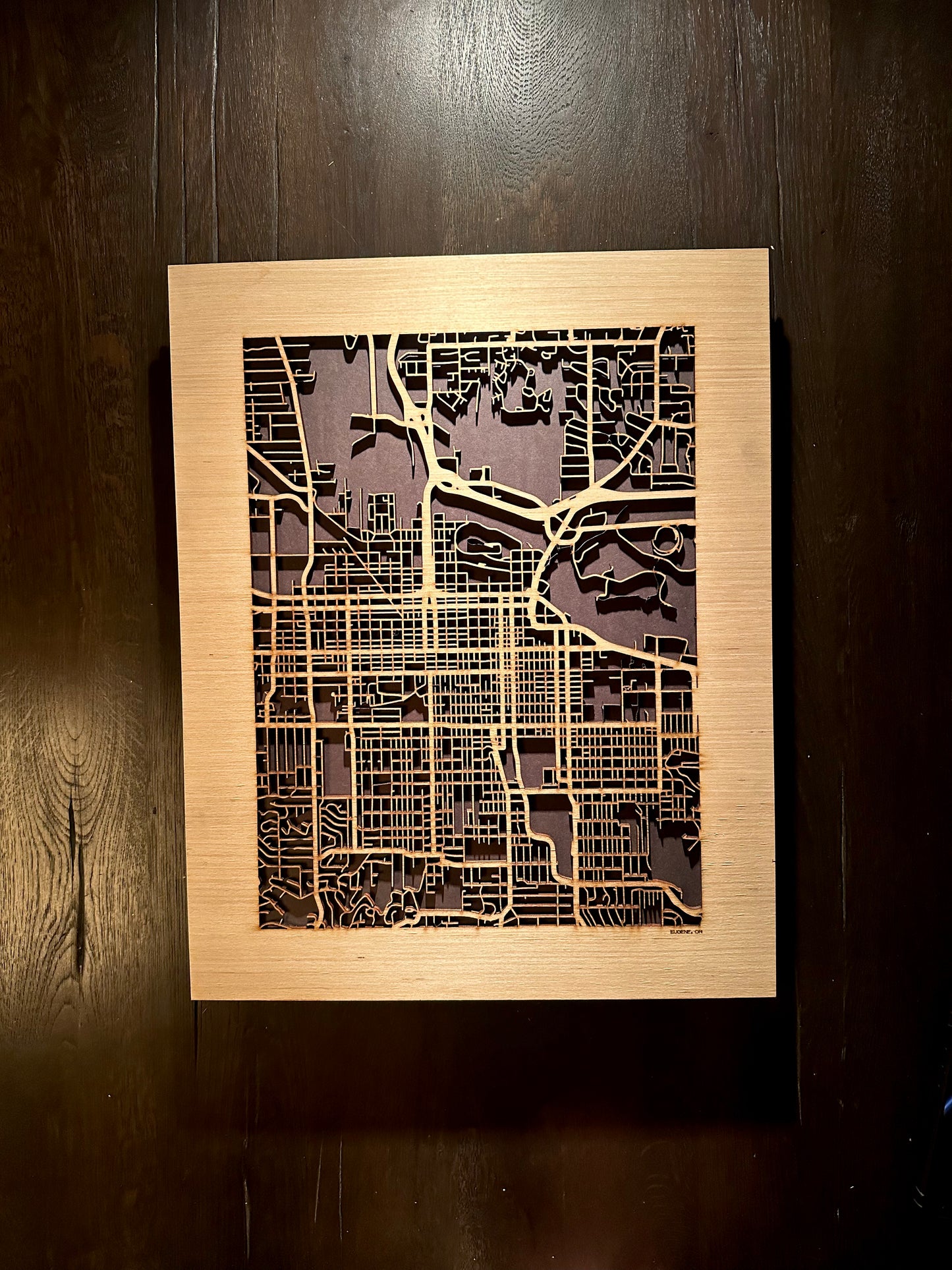 Eugene, OR City Street Map | Modern Wood Wall Art in a Minimalist design. 2 sizes