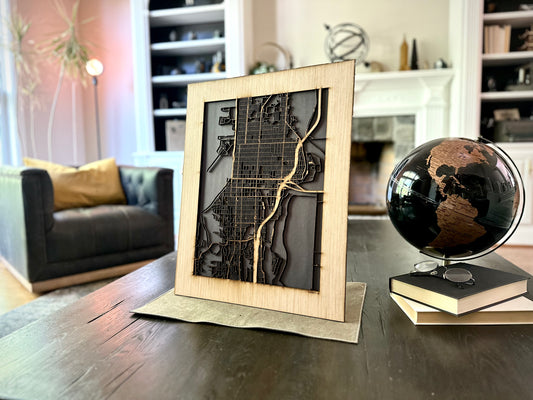 Everett, WA City Street Map | Modern Wood Wall Art in a Minimalist design. 2 sizes
