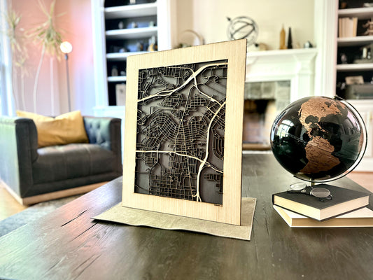 Fairbanks, AK City Street Map | Modern Wood Wall Art in a Minimalist design. 2 sizes