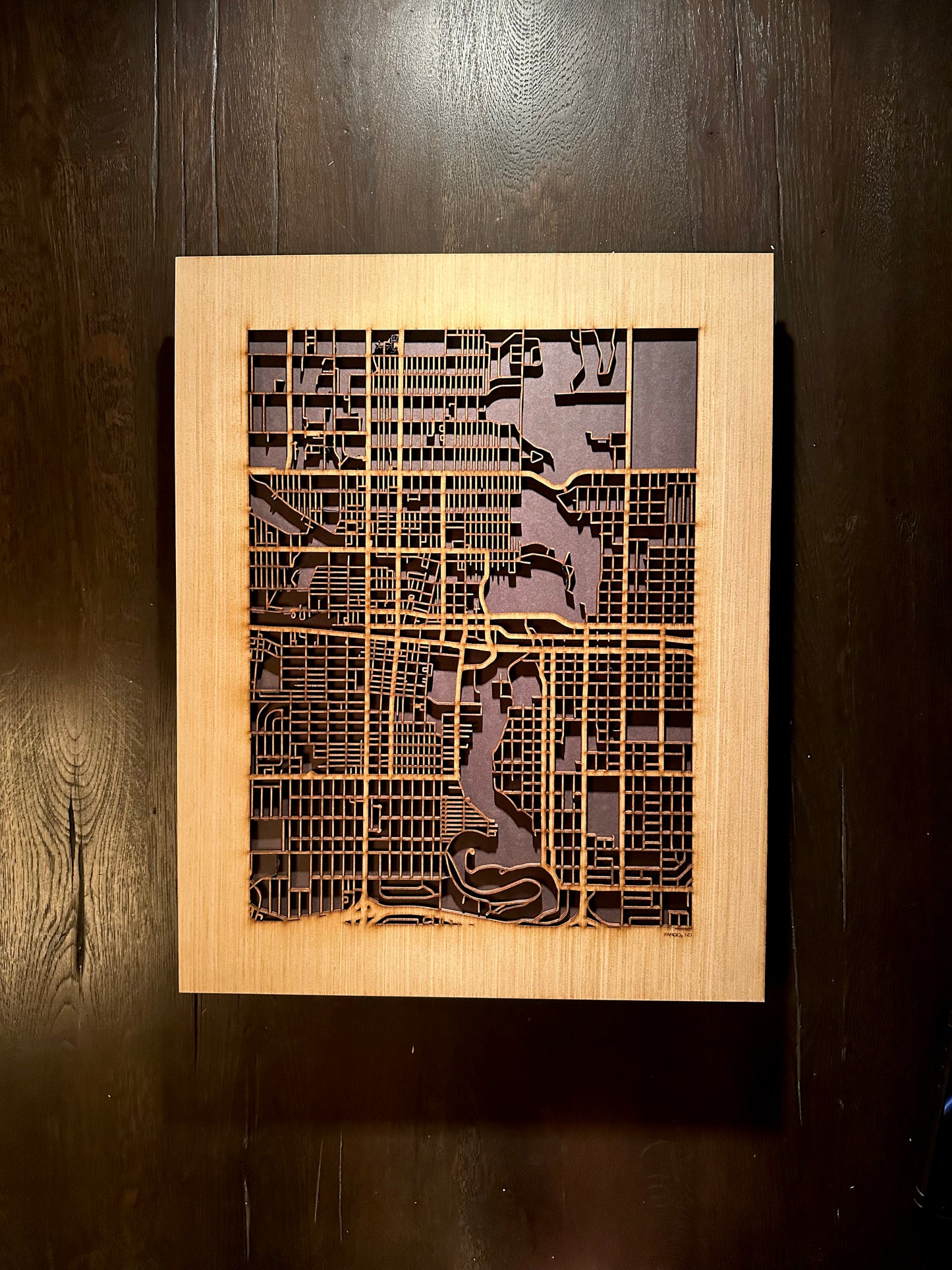Fargo, ND City Street Map | Modern Wood Wall Art in a Minimalist design. 2 sizes