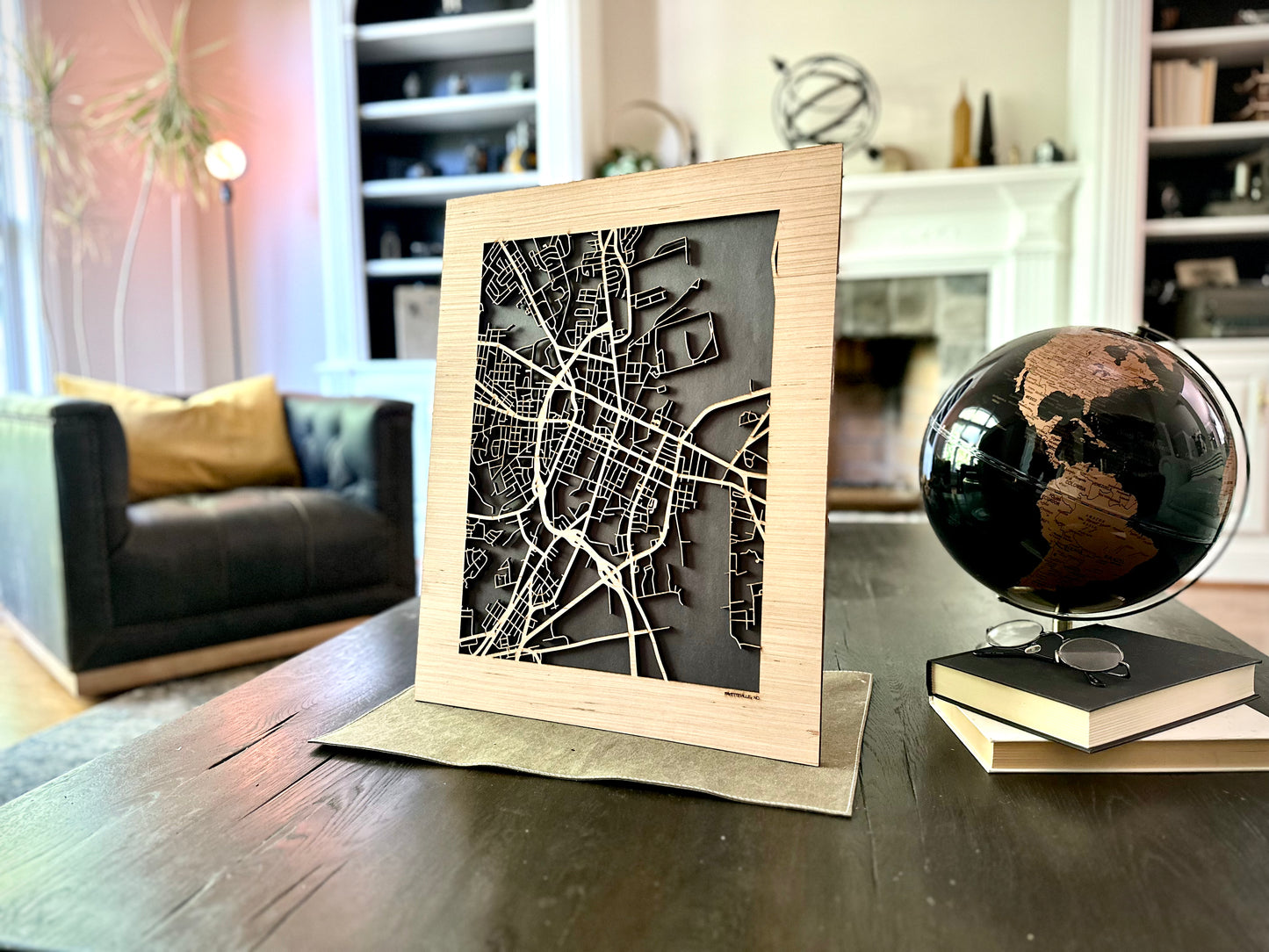 Fayetteville, NC City Street Map | Modern Wood Wall Art in a Minimalist design. 2 sizes