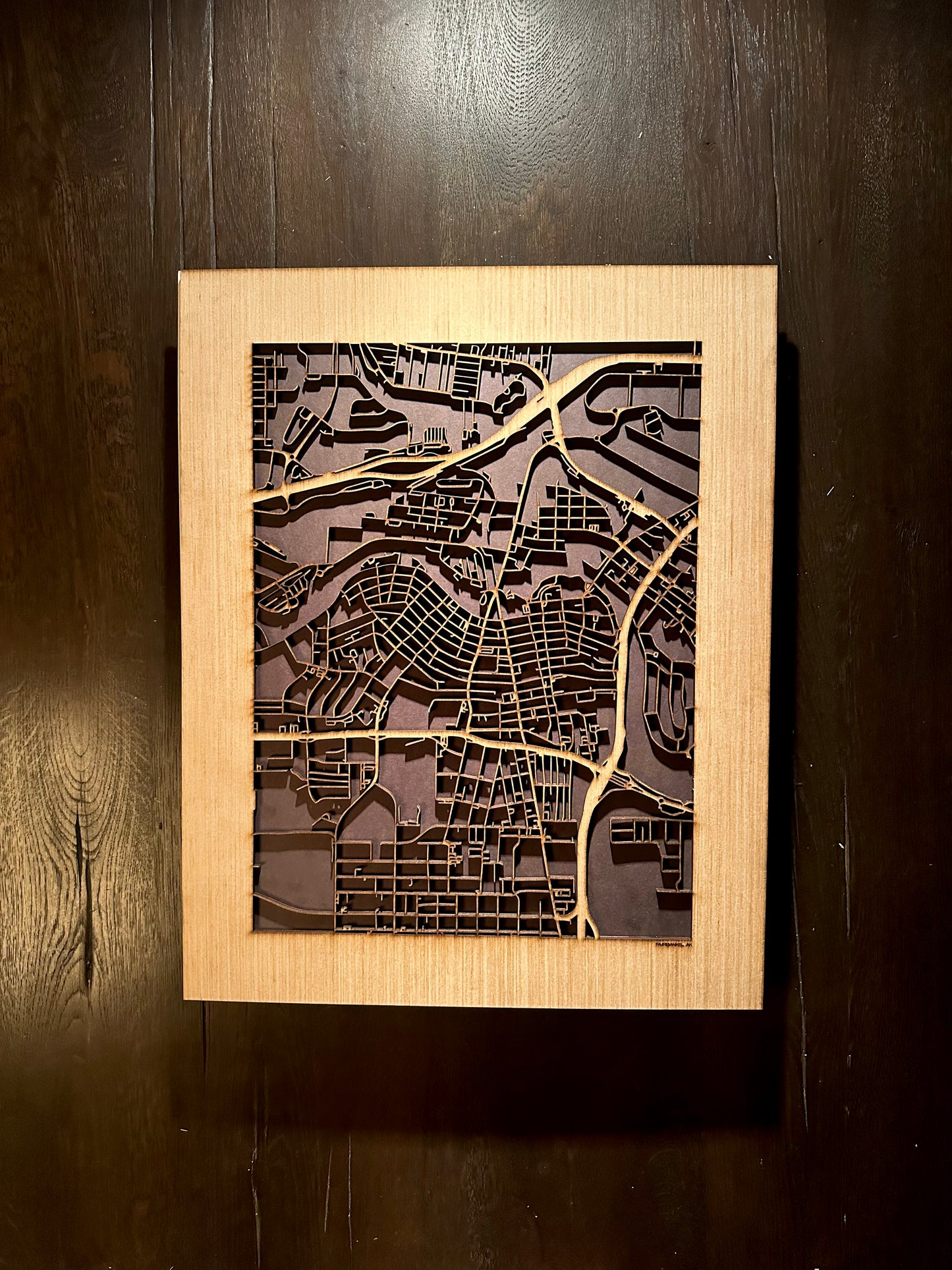 Fairbanks, AK City Street Map | Modern Wood Wall Art in a Minimalist design. 2 sizes