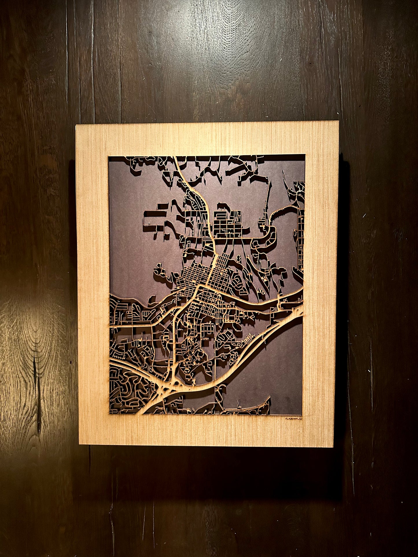 Flagstaff, AZ City Street Map | Modern Wood Wall Art in a Minimalist design. 2 sizes