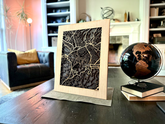 Florence, Italy City Street Map | Modern Wood Wall Art in a Minimalist design. 2 sizes