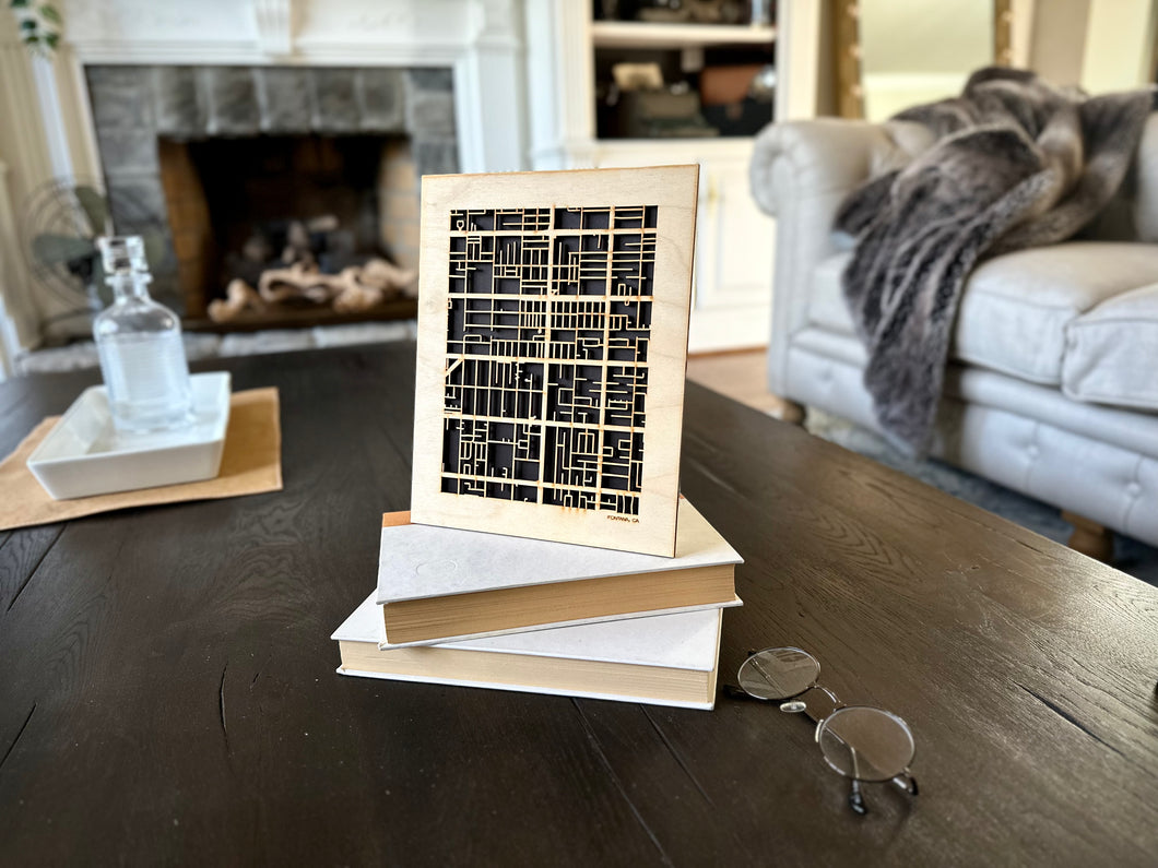 Fontana, CA City Street Map | Modern Wood Wall Art in a Minimalist design. 2 sizes