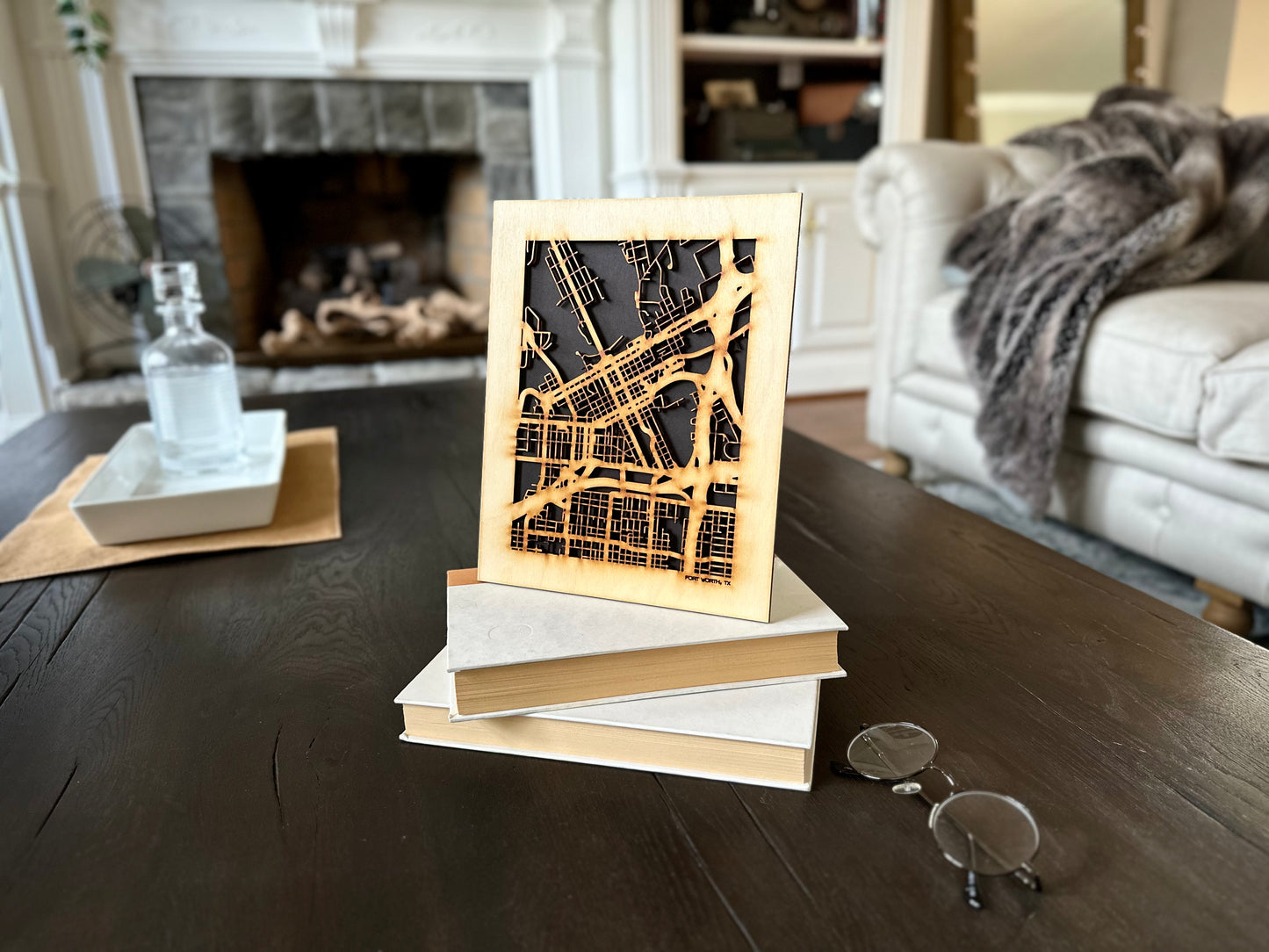 Fort Worth, TX City Street Map | Modern Wood Wall Art in a Minimalist design. 2 sizes