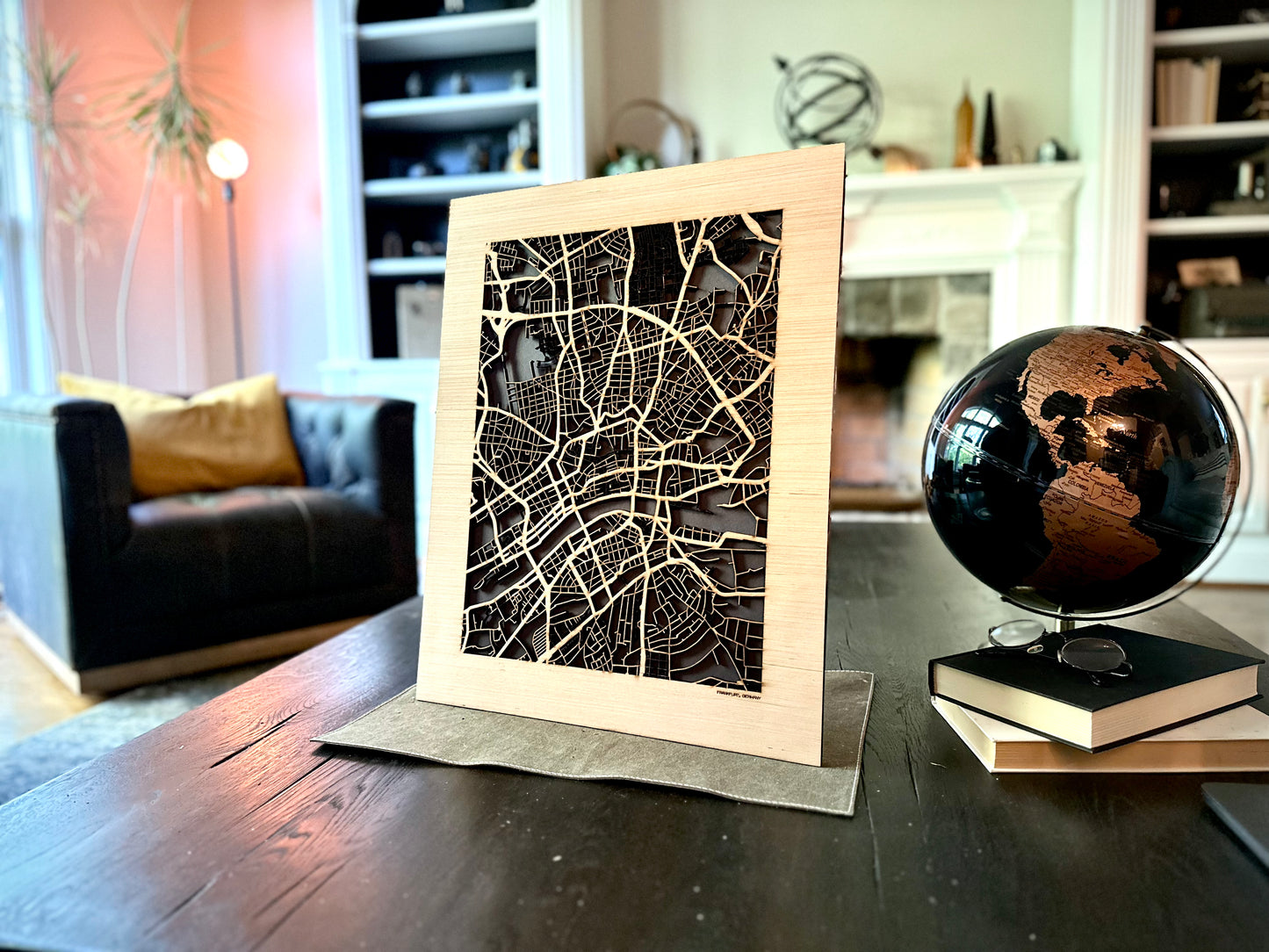 Frankfurt, Germany City Street Map | Modern Wood Wall Art in a Minimalist design. 2 sizes