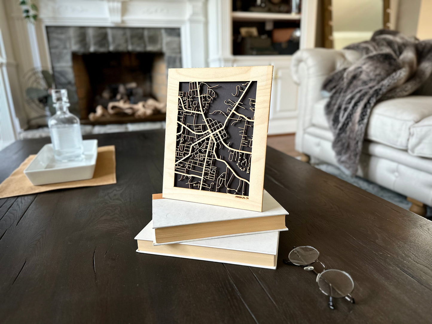 Franklin, TN City Street Map | Modern Wood Wall Art in a Minimalist design. 2 sizes