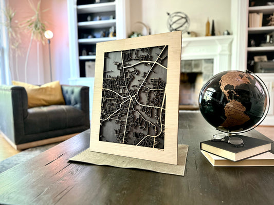 Franklin, TN City Street Map | Modern Wood Wall Art in a Minimalist design. 2 sizes