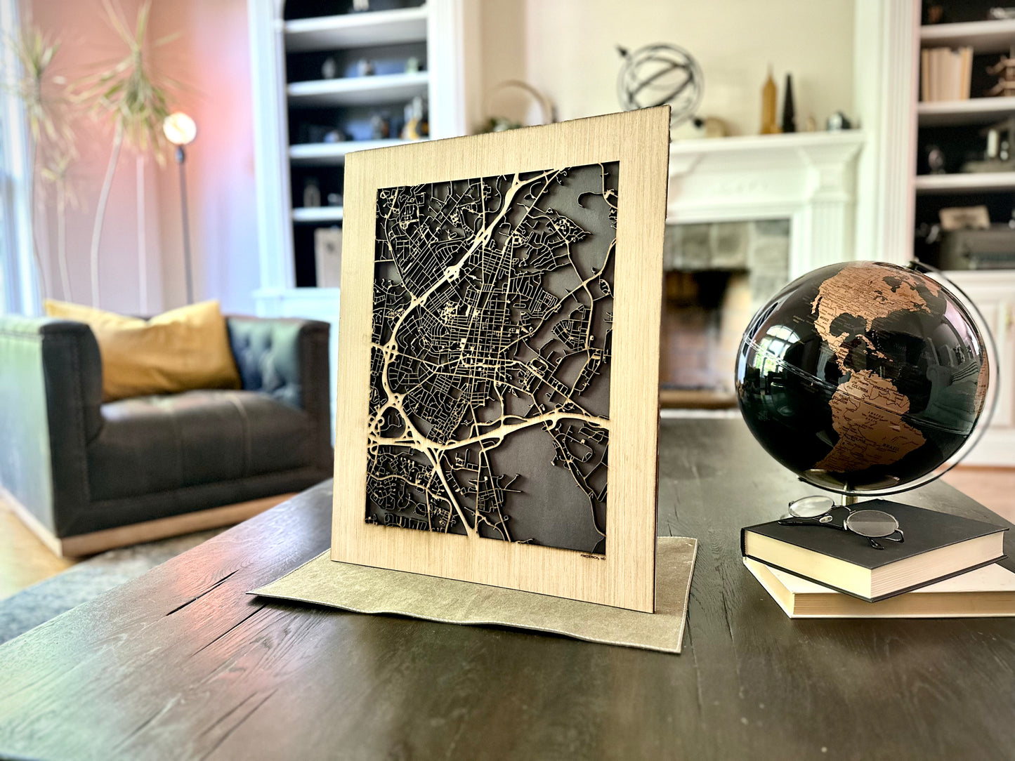 Frederick, MD City Street Map | Modern Wood Wall Art in a Minimalist design. 2 sizes
