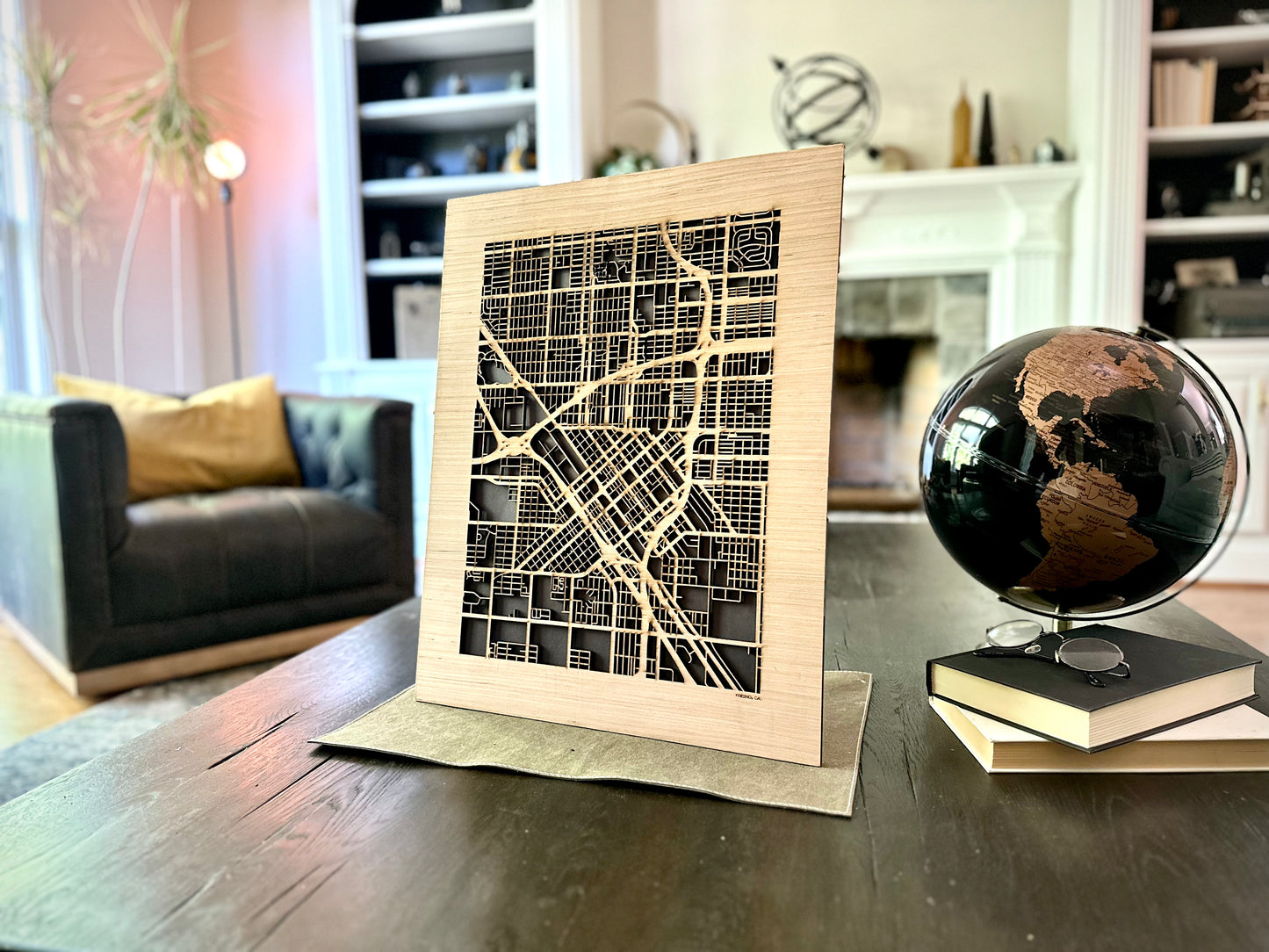Fresno, CA City Street Map | Modern Wood Wall Art in a Minimalist design. 2 sizes