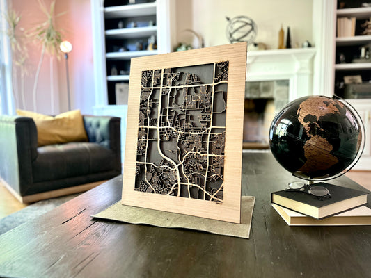 Frisco, TX City Street Map | Modern Wood Wall Art in a Minimalist design. 2 sizes