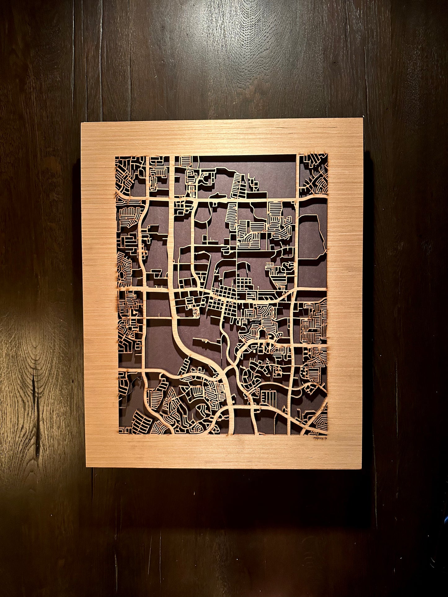 Frisco, TX City Street Map | Modern Wood Wall Art in a Minimalist design. 2 sizes