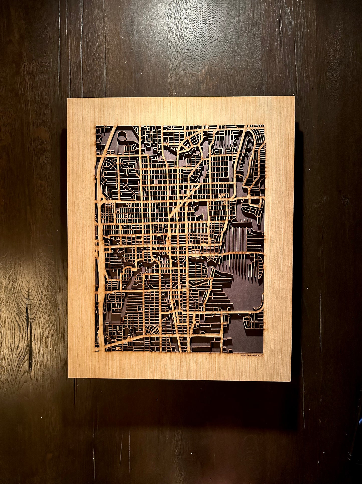 Fort Lauderdale, FL City Street Map | Modern Wood Wall Art in a Minimalist design. 2 sizes