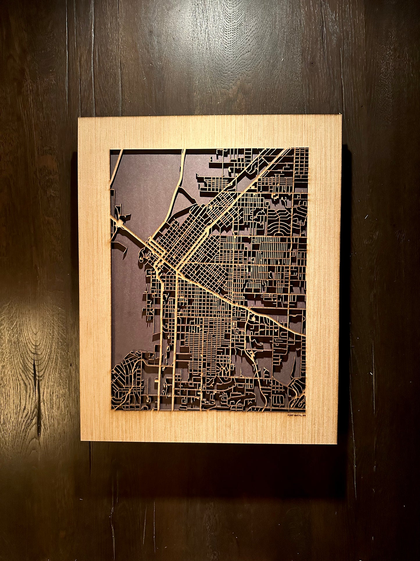 Fort Smith, AR City Street Map | Modern Wood Wall Art in a Minimalist design. 2 sizes