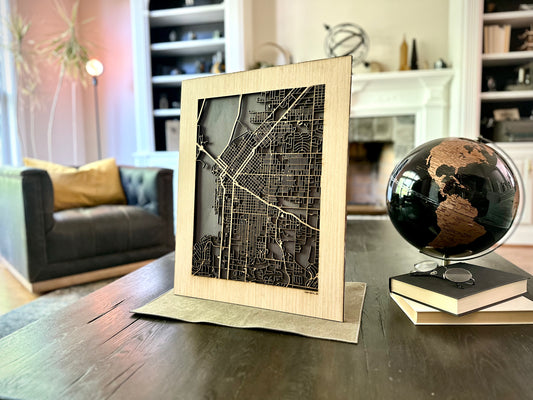 Fort Smith, AR City Street Map | Modern Wood Wall Art in a Minimalist design. 2 sizes