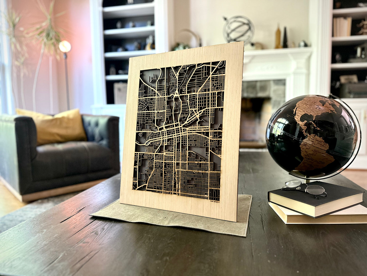 Fort Wayne, IN City Street Map | Modern Wood Wall Art in a Minimalist design. 2 sizes