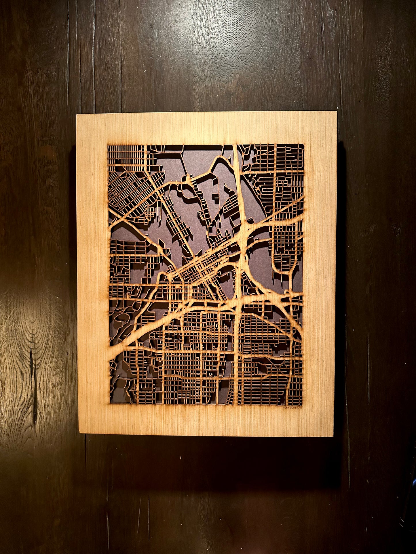 Fort Worth, TX City Street Map | Modern Wood Wall Art in a Minimalist design. 2 sizes