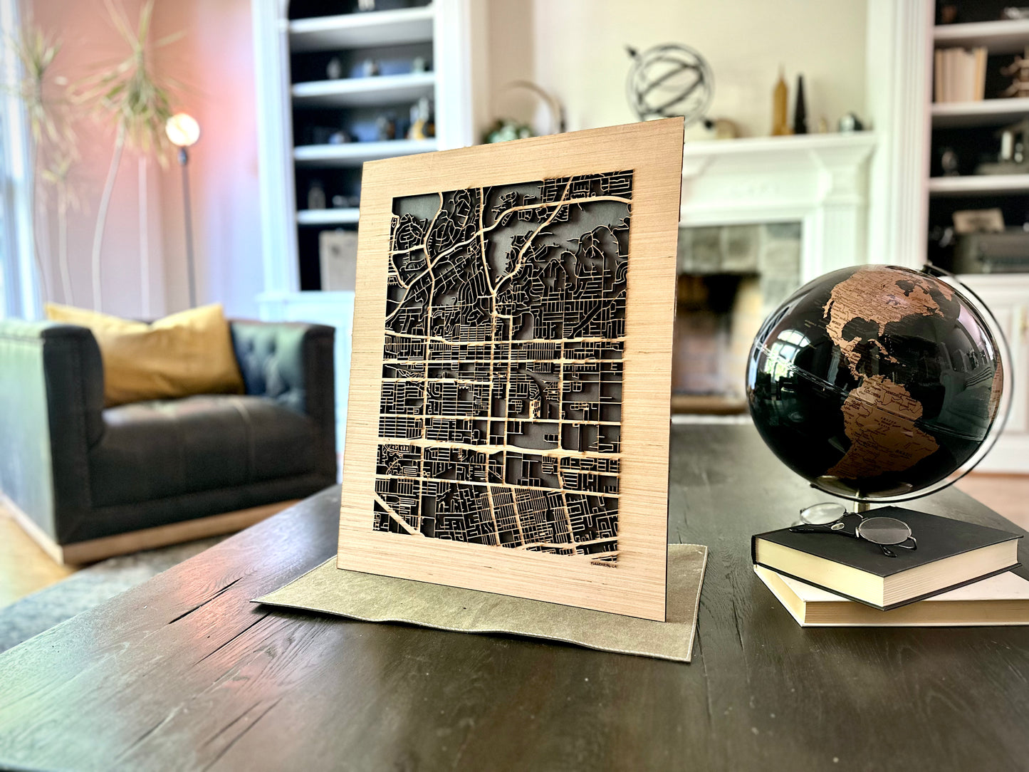 Fullerton, CA City Street Map | Modern Wood Wall Art in a Minimalist design. 2 sizes