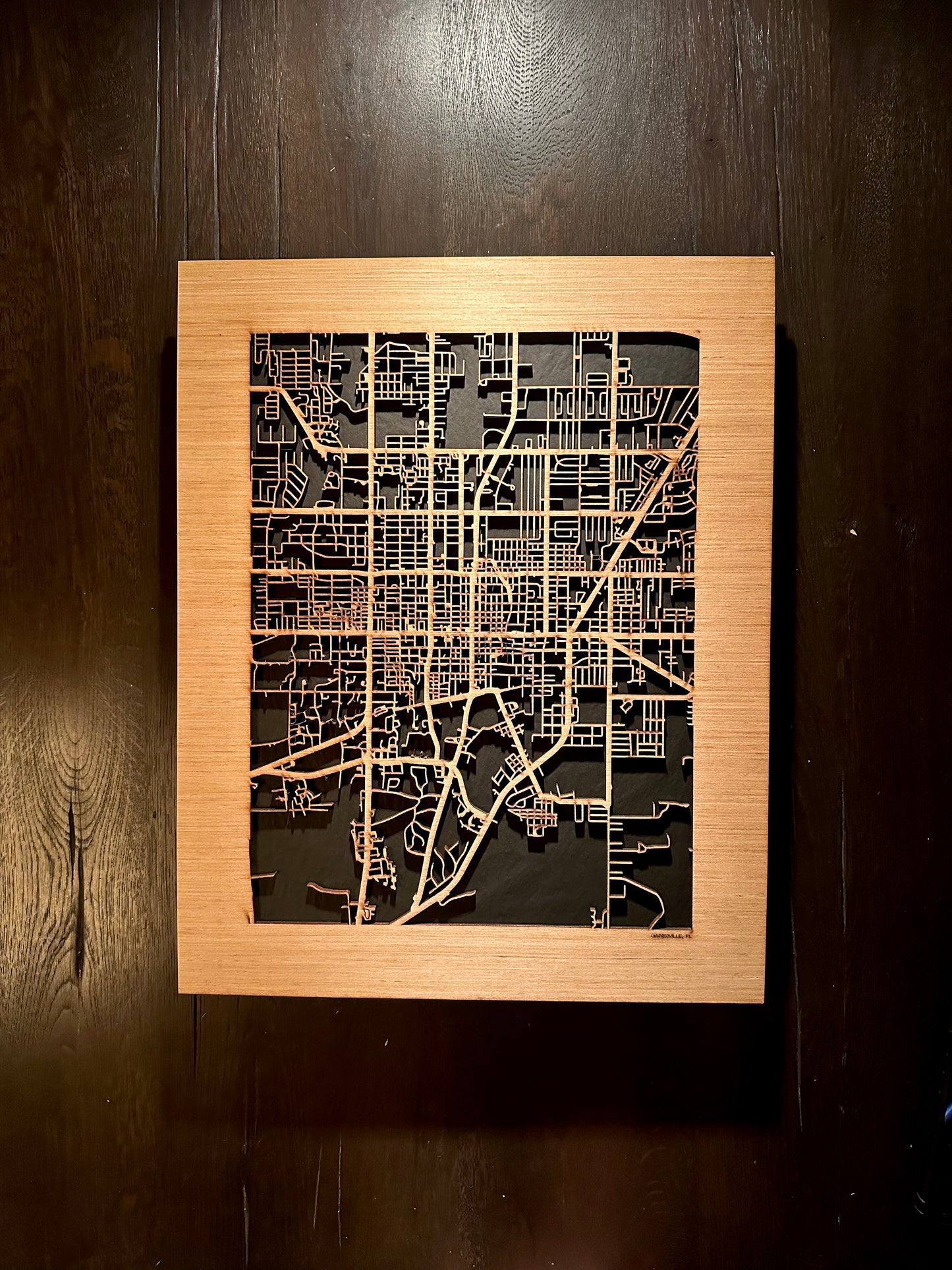 Gainesville, FL City Street Map | Modern Wood Wall Art in a Minimalist design. 2 sizes