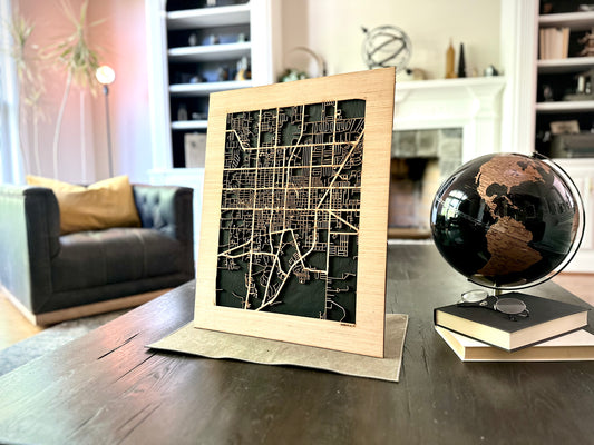 Gainesville, FL City Street Map | Modern Wood Wall Art in a Minimalist design. 2 sizes