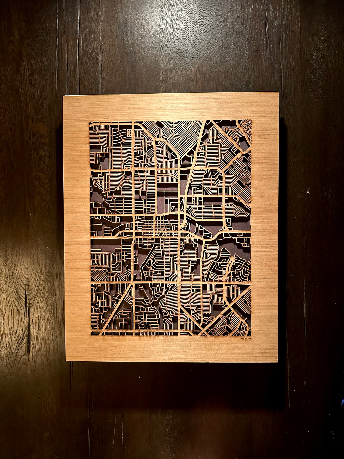 Garland, TX City Street Map | Modern Wood Wall Art in a Minimalist design. 2 sizes