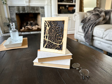 Gdansk, Poland City Street Map | Modern Wood Wall Art in a Minimalist design. 2 sizes