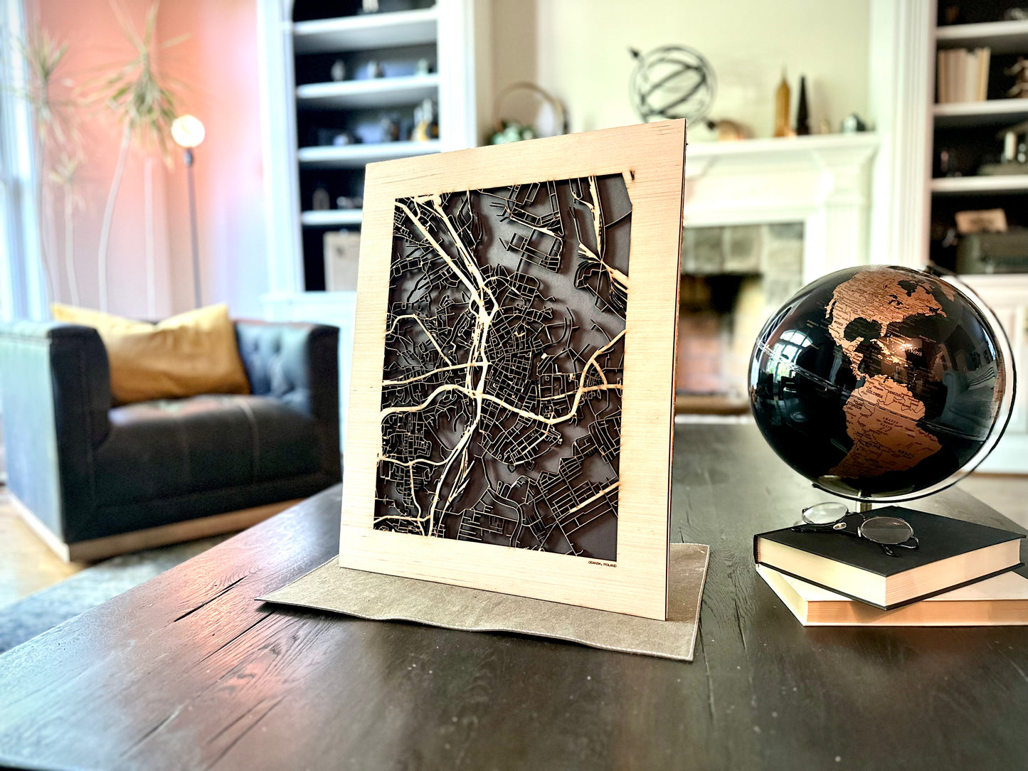 Gdansk, Poland City Street Map | Modern Wood Wall Art in a Minimalist design. 2 sizes