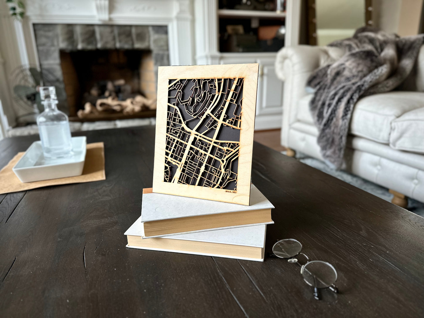 Genoa, Italy City Street Map | Modern Wood Wall Art in a Minimalist design. 2 sizes