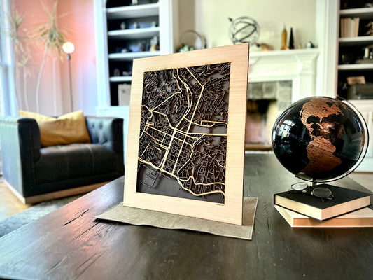 Genoa, Italy City Street Map | Modern Wood Wall Art in a Minimalist design. 2 sizes