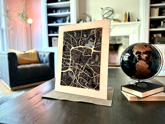 Glasgow, UK City Street Map | Modern Wood Wall Art in a Minimalist design. 2 sizes