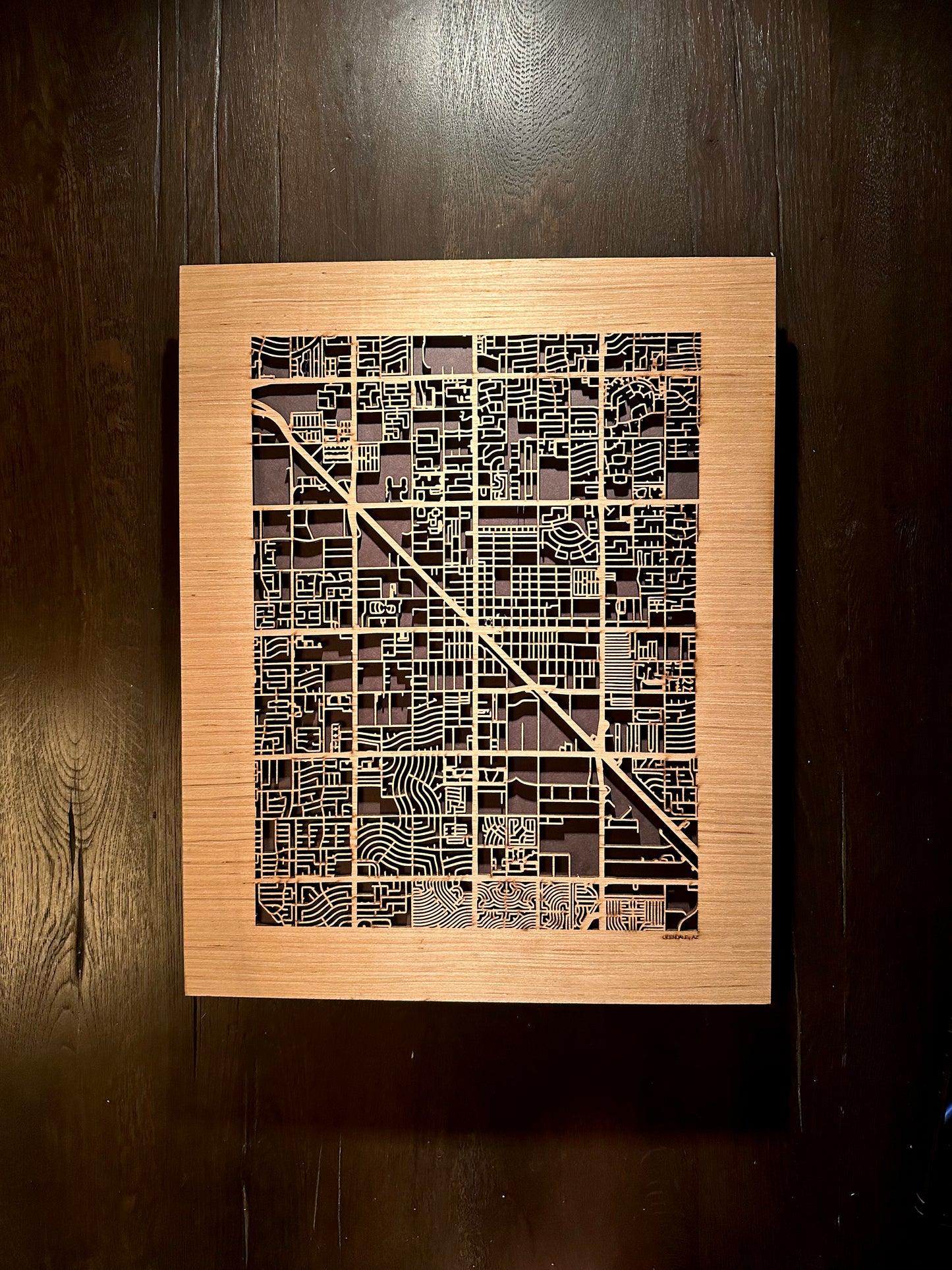 Glendale, AZ City Street Map | Modern Wood Wall Art in a Minimalist design. 2 sizes