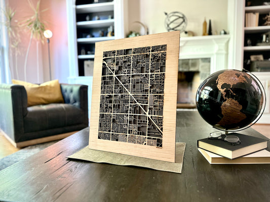 Glendale, AZ City Street Map | Modern Wood Wall Art in a Minimalist design. 2 sizes