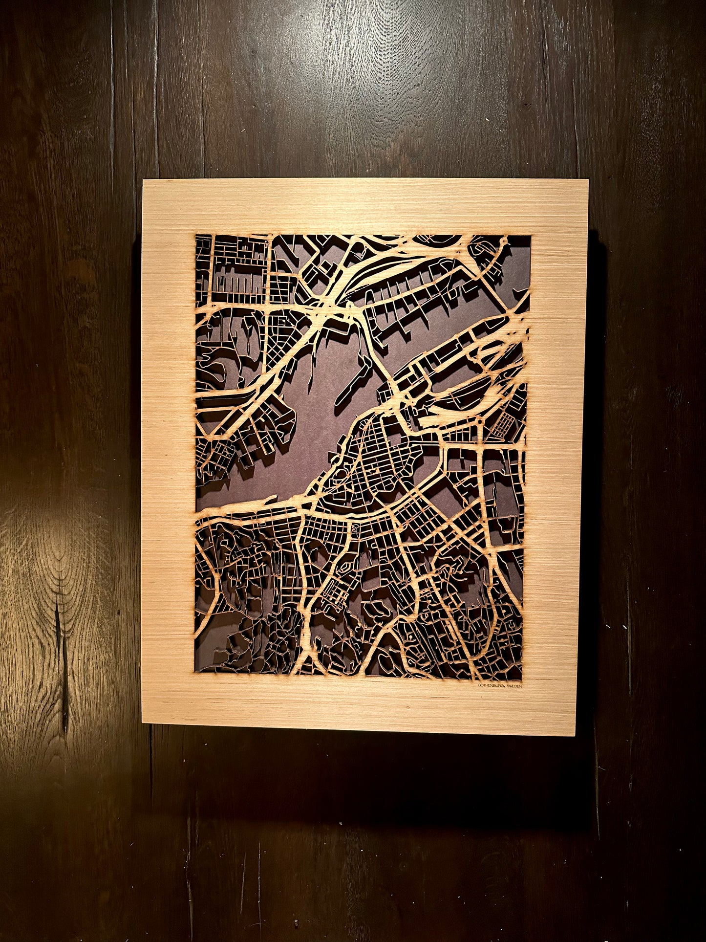 Gothenburg, Sweden City Street Map | Modern Wood Wall Art in a Minimalist design. 2 sizes