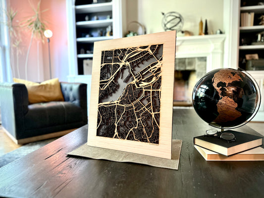 Gothenburg, Sweden City Street Map | Modern Wood Wall Art in a Minimalist design. 2 sizes
