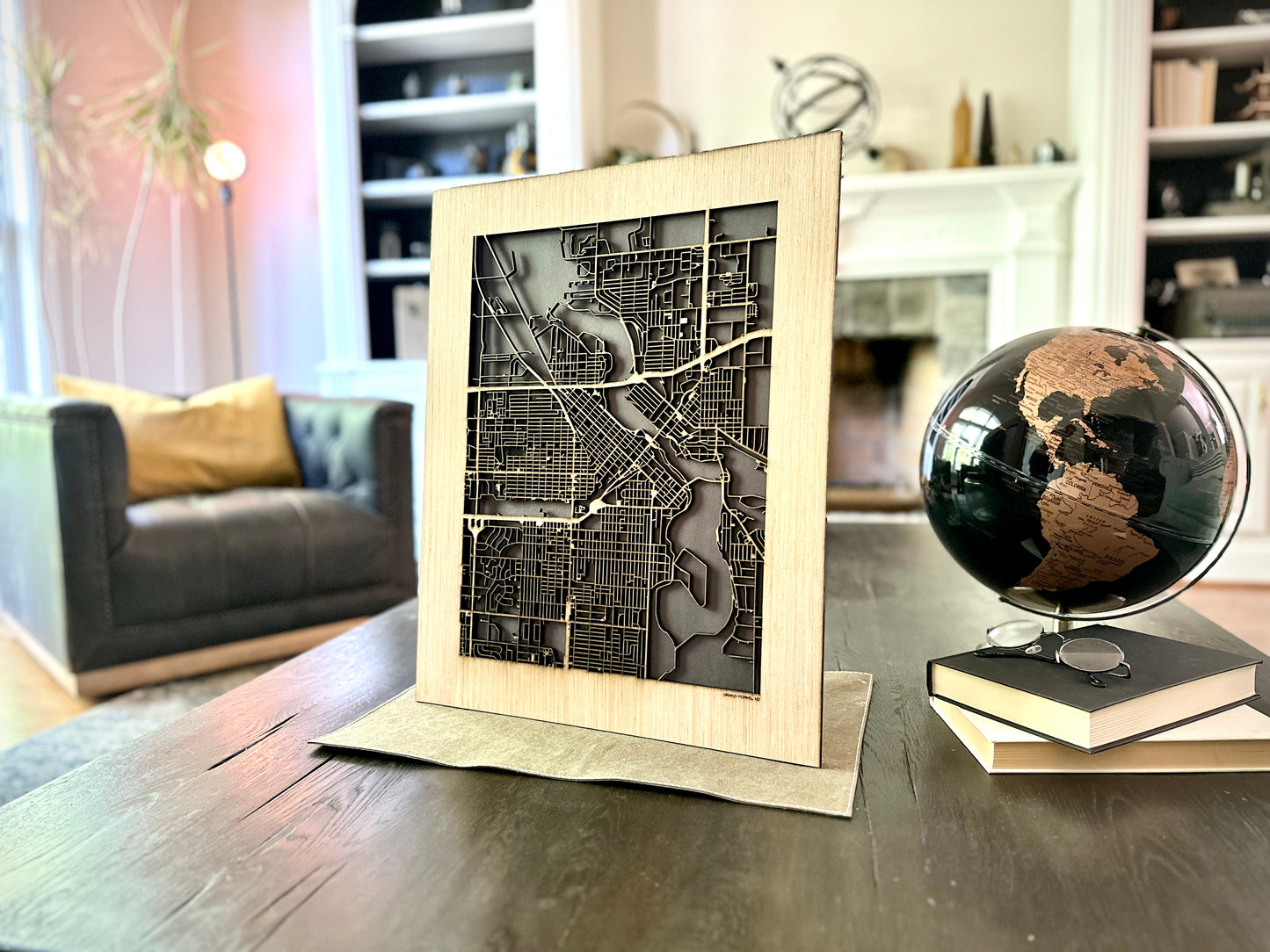 Grand Forks, ND City Street Map | Modern Wood Wall Art in a Minimalist design. 2 sizes