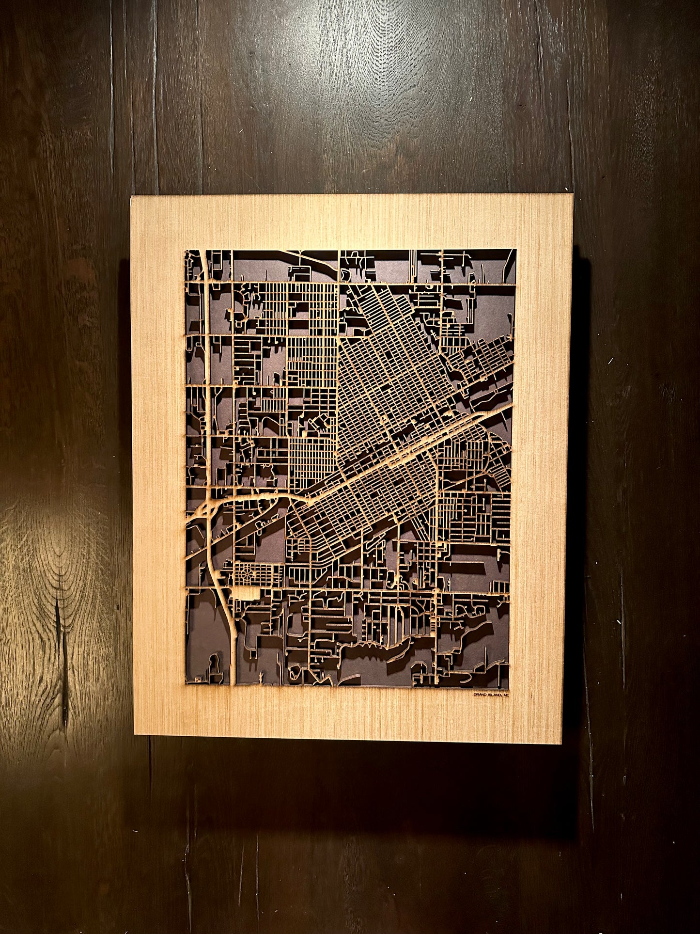 Grand Island, NE City Street Map | Modern Wood Wall Art in a Minimalist design. 2 sizes
