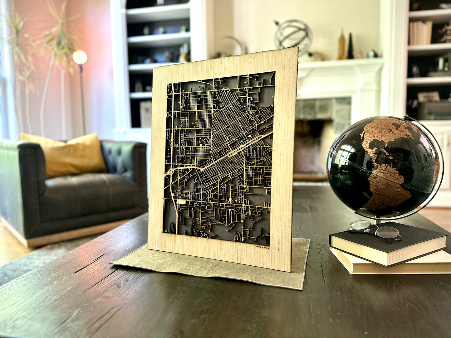 Grand Island, NE City Street Map | Modern Wood Wall Art in a Minimalist design. 2 sizes