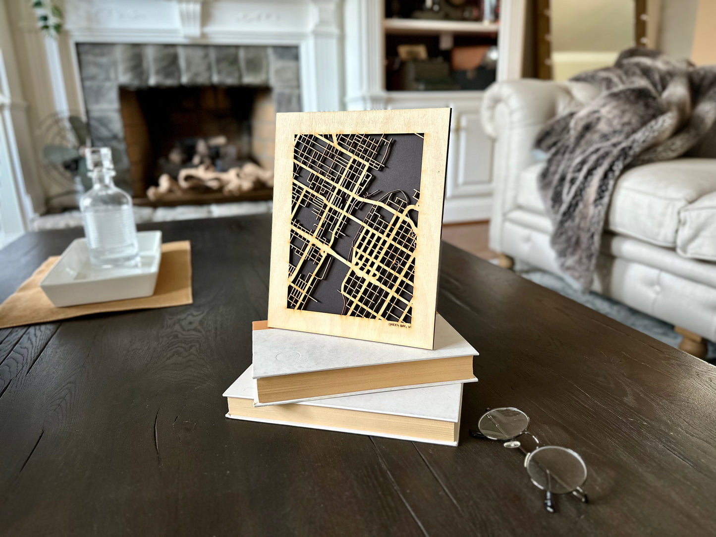 Green Bay, WI City Street Map | Modern Wood Wall Art in a Minimalist design. 2 sizes