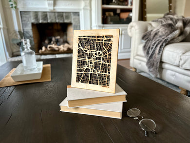 Greensboro, NC City Street Map | Modern Wood Wall Art in a Minimalist design. 2 sizes