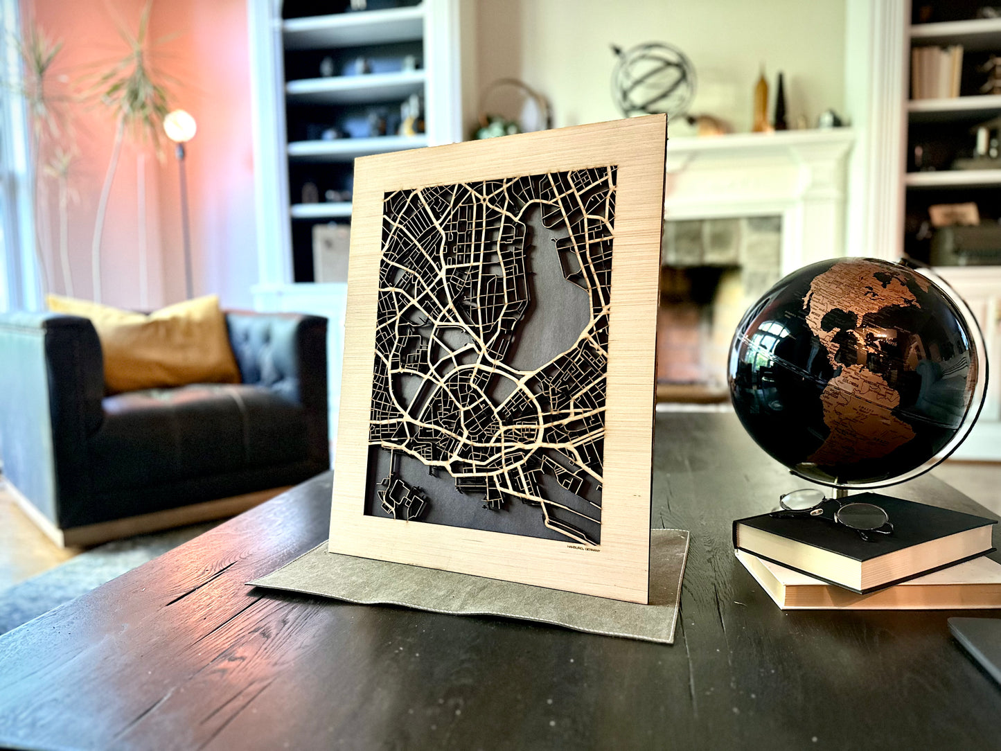 Hamburg, Germany City Street Map | Modern Wood Wall Art in a Minimalist design. 2 sizes