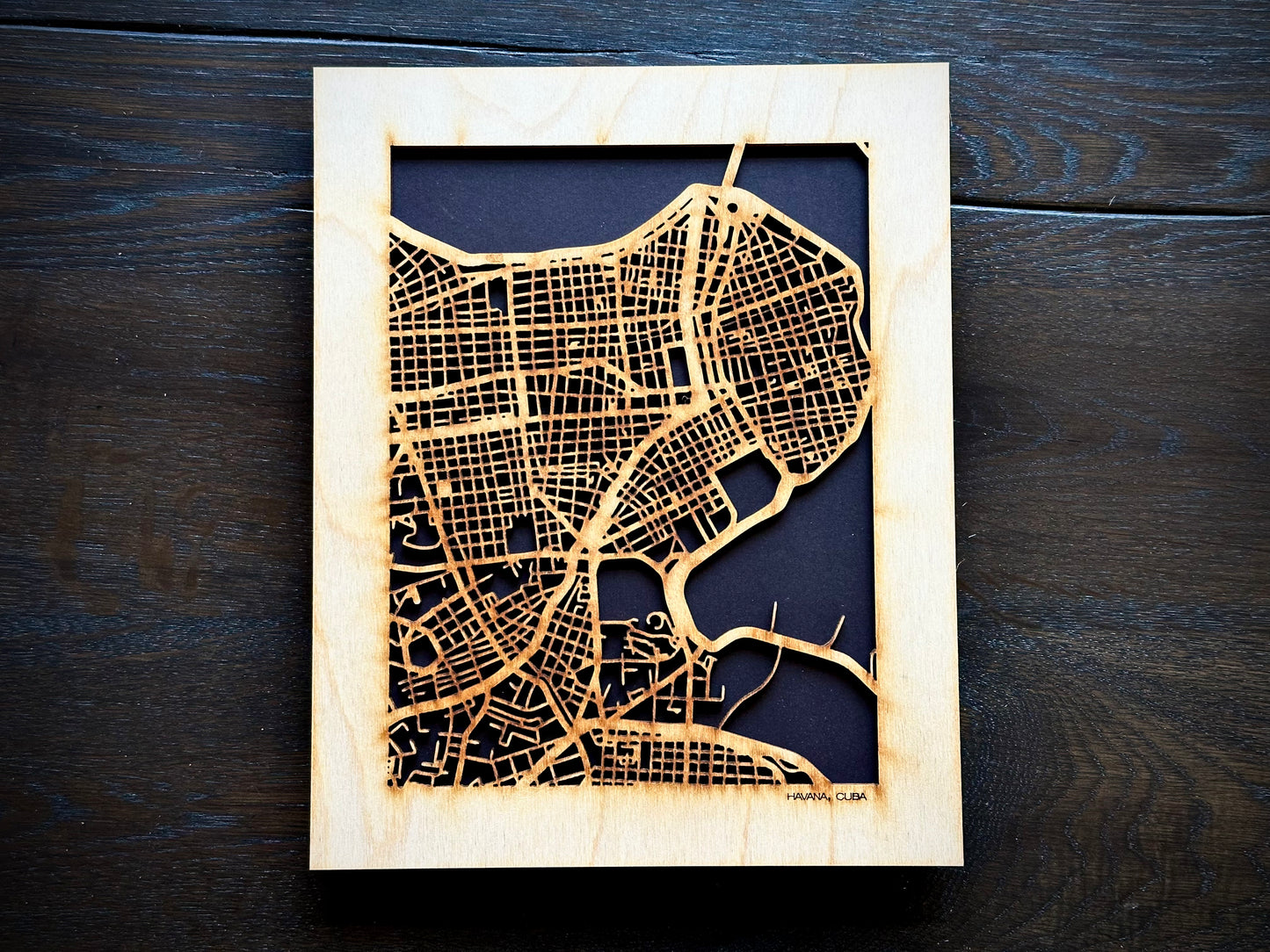 Havana, Cuba City Street Map | Modern Wood Wall Art in a Minimalist design. 2 sizes
