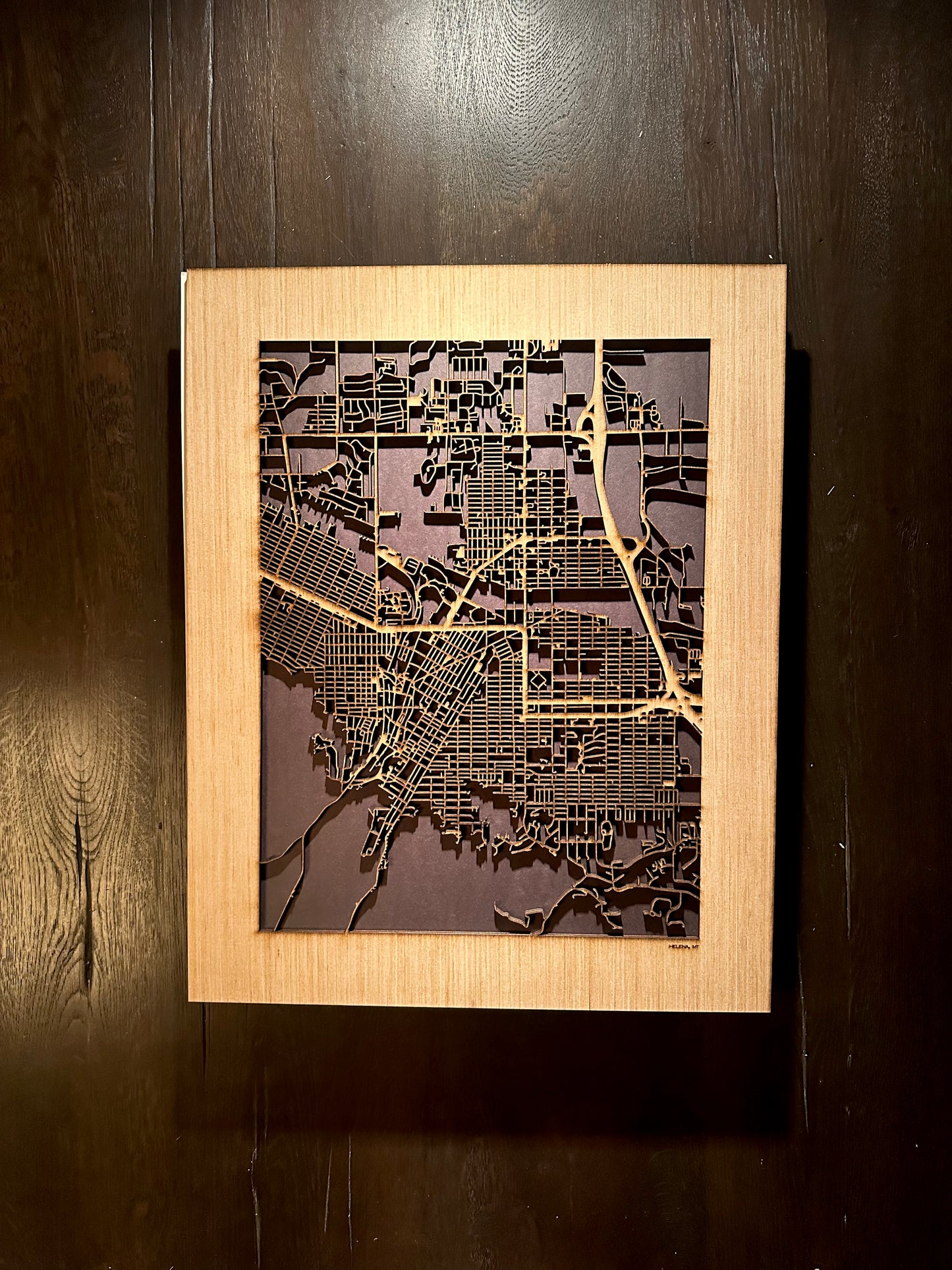 Helena, MT City Street Map | Modern Wood Wall Art in a Minimalist design. 2 sizes