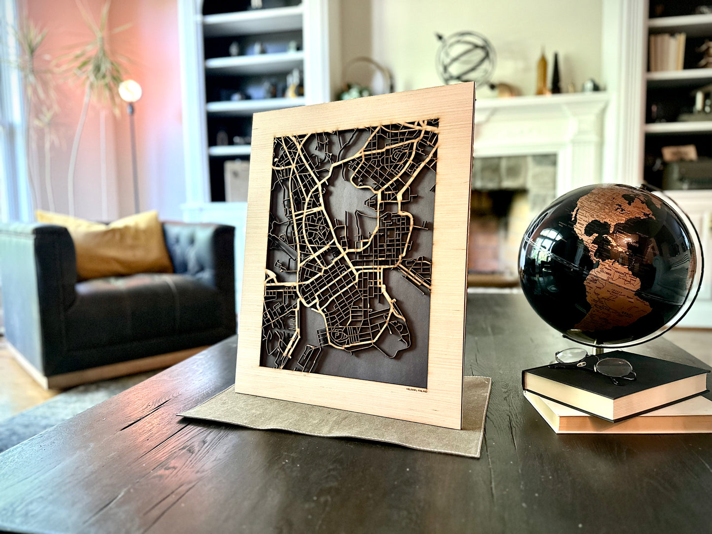 Helsinki, Finland City Street Map | Modern Wood Wall Art in a Minimalist design. 2 sizes