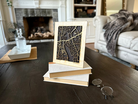 Hendersonville, TN City Street Map | Modern Wood Wall Art in a Minimalist design. 2 sizes