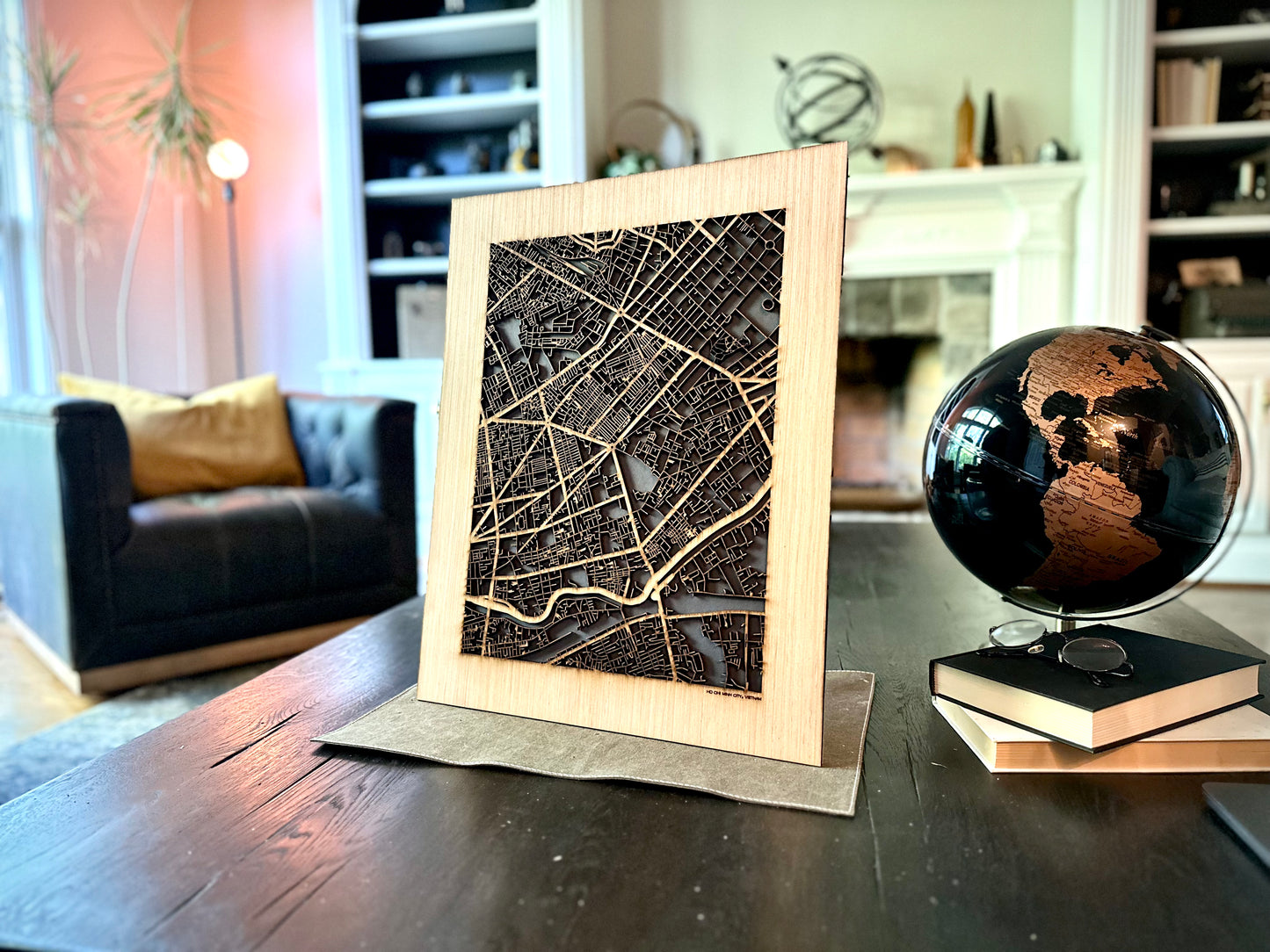 Ho Chi Minh City, Vietnam City Street Map | Modern Wood Wall Art in a Minimalist design. 2 sizes