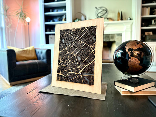 Ho Chi Minh City, Vietnam City Street Map | Modern Wood Wall Art in a Minimalist design. 2 sizes