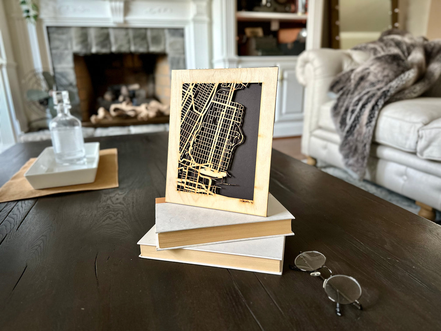 Hoboken, NJ City Street Map | Modern Wood Wall Art in a Minimalist design. 2 sizes