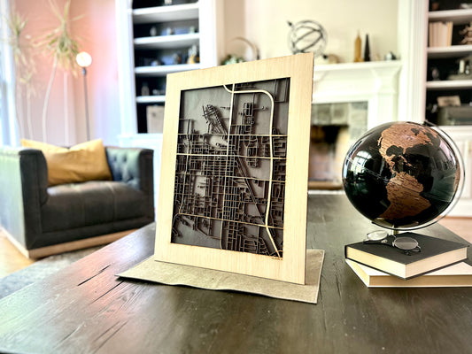 Hollister, CA City Street Map | Modern Wood Wall Art in a Minimalist design. 2 sizes